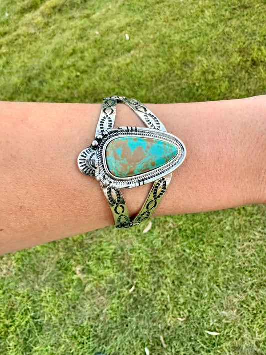 Western Horizon Turquoise Alloy Cuff Bracelet