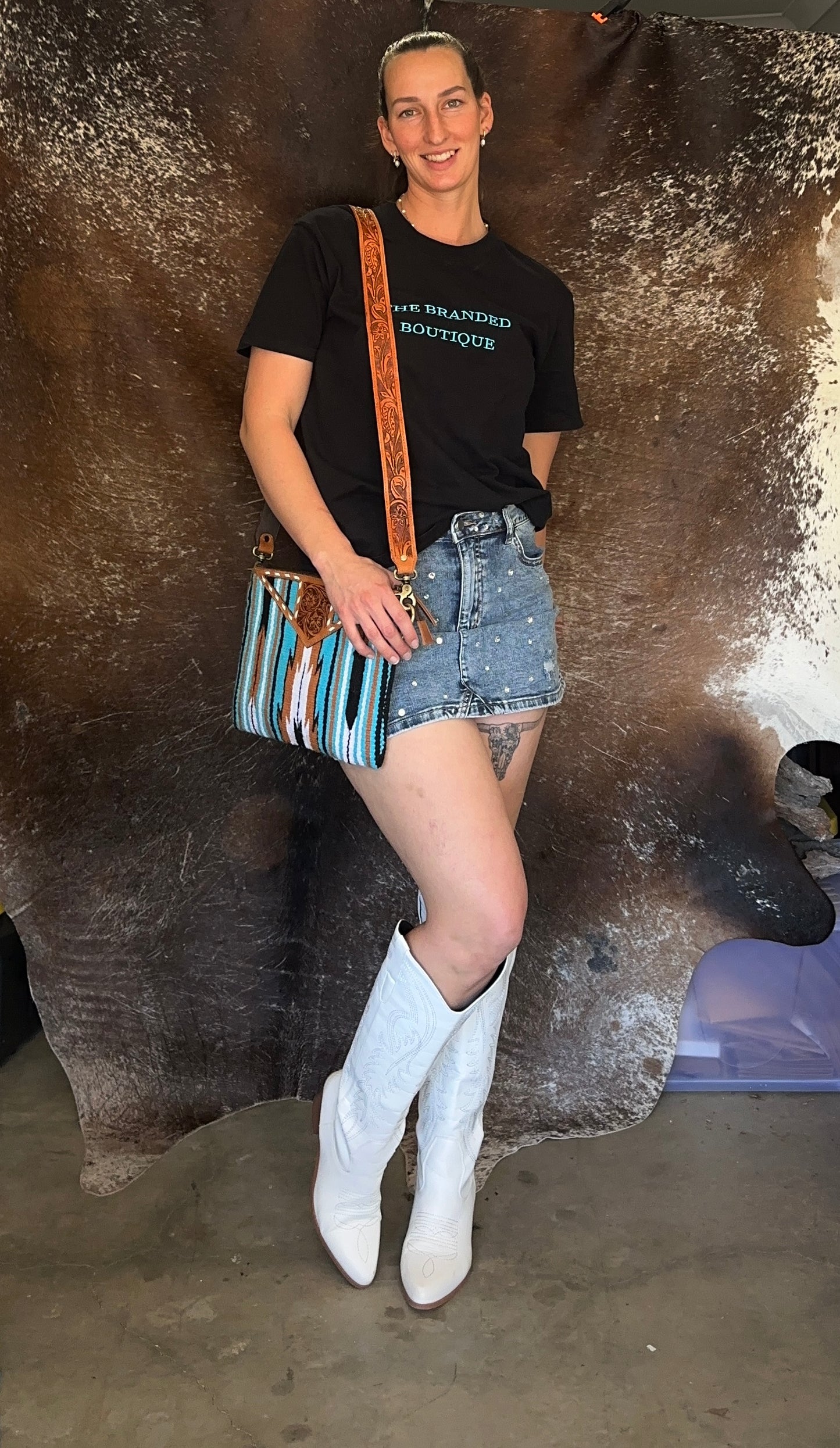 Denim Stretch Mini Skirt