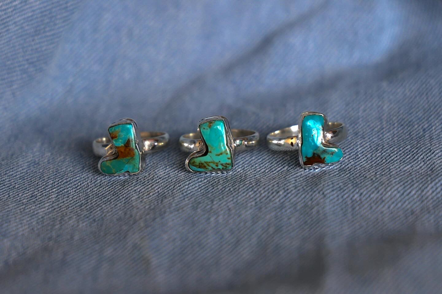 Sterling Silver Kingman Turquoise Boot Rings