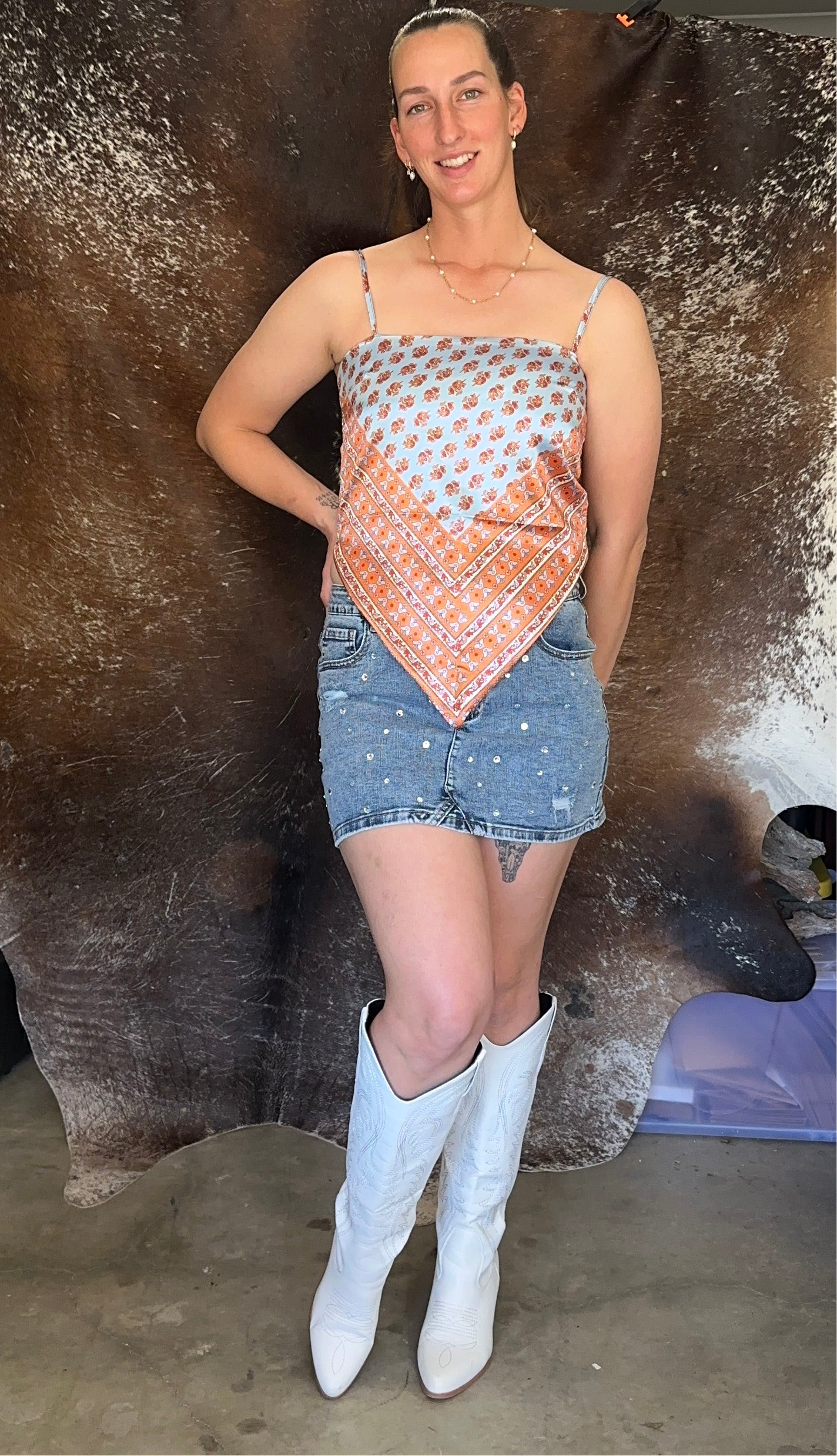 Bandana Cami Top – Tie Back Style