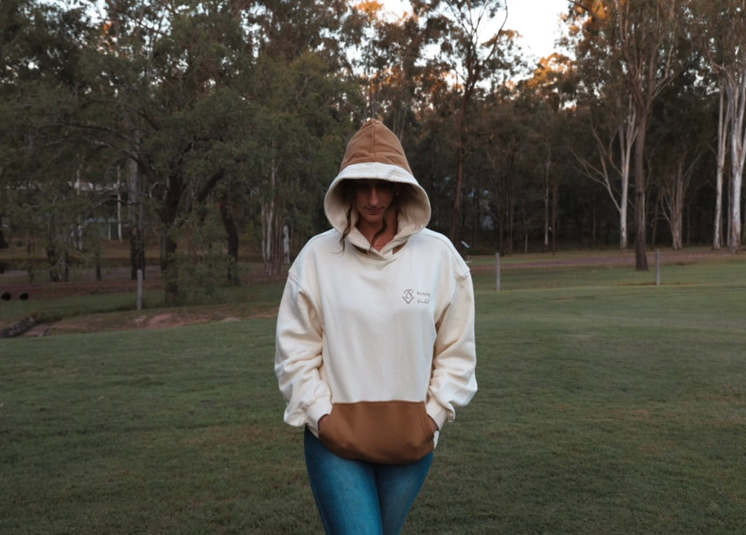 Bucking Branded Hoodie Tan Kangaroo Pocket