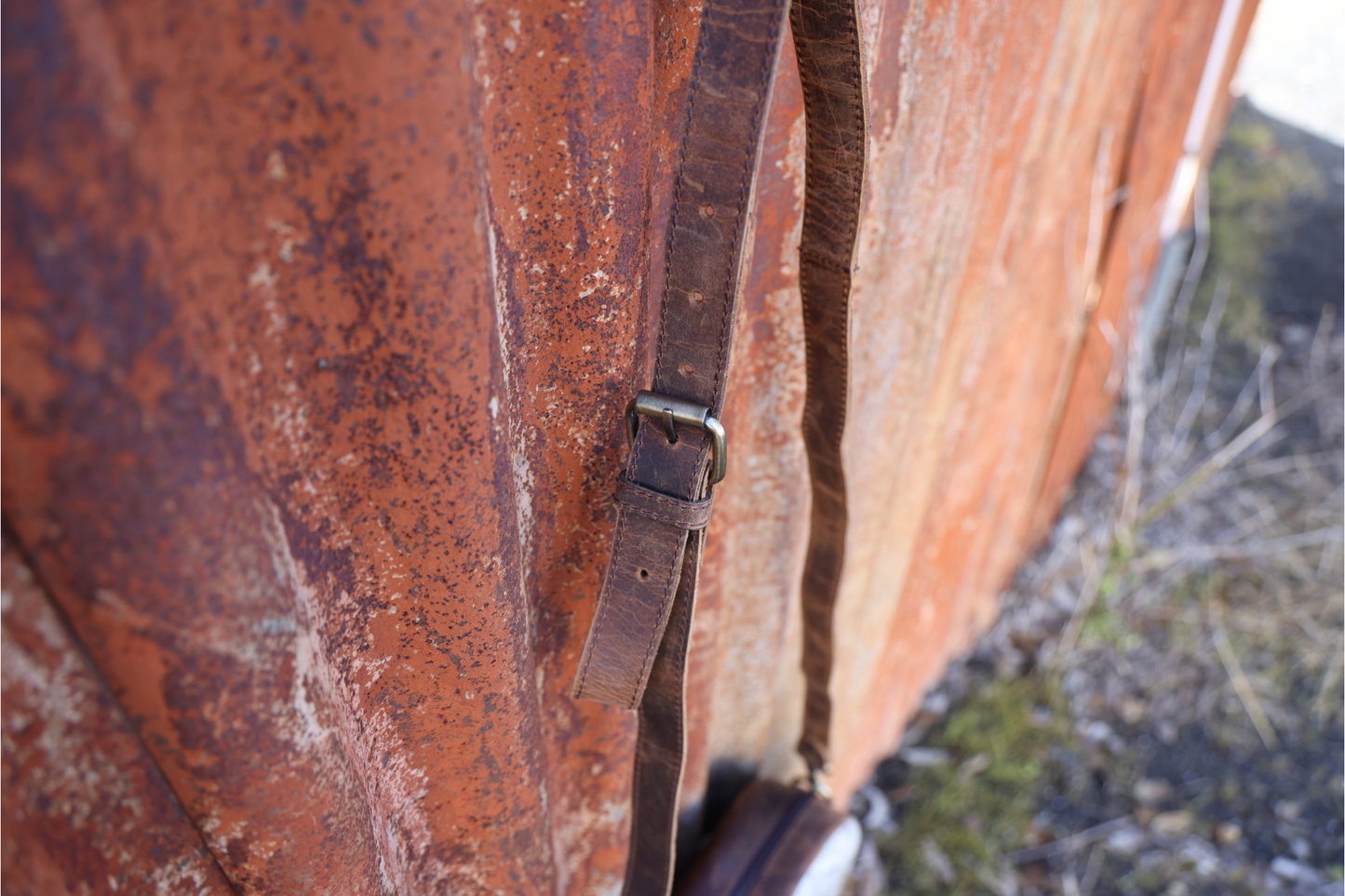 Delilah Round Cowhide & Tooled Leather Canteen Bag