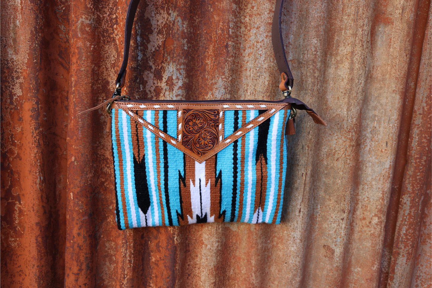Turquoise Navajo Saddle Blanket Crossbody Bag