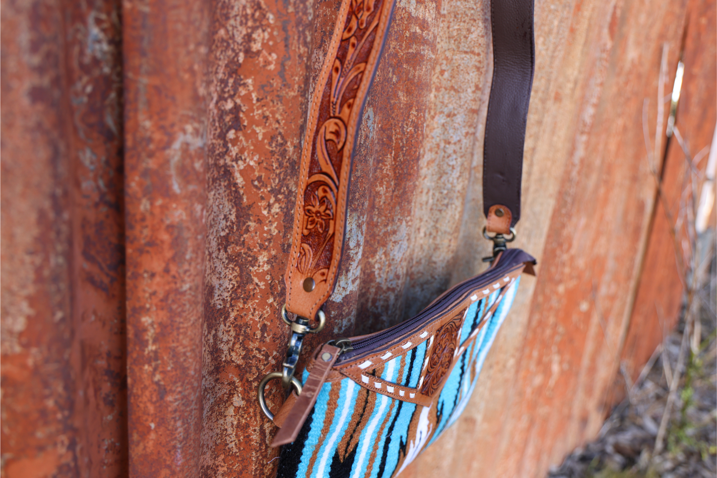 Turquoise Navajo Saddle Blanket Crossbody Bag