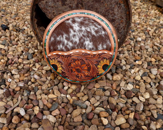 Sunflower canteen bag with hair on hide 