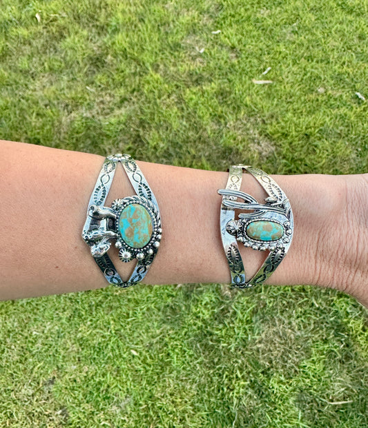 Southwest Spirit Turquoise Alloy Cuff Bracelets