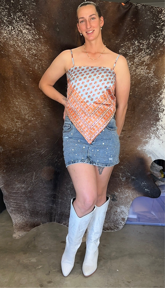 Bandana Cami Top – Tie Back Style