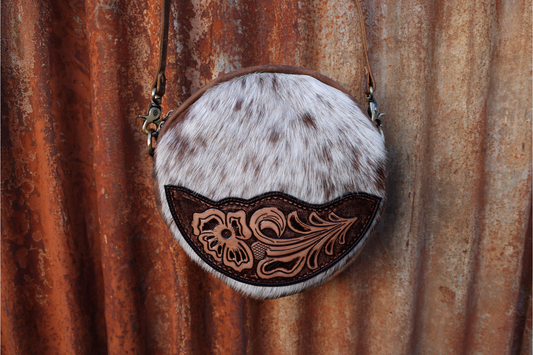 Hair on hide canteen bag 